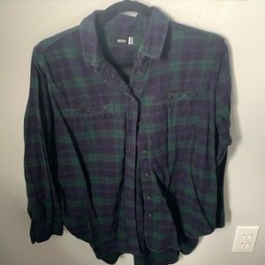 BDG Urban Outfitters Flannel Blue Green